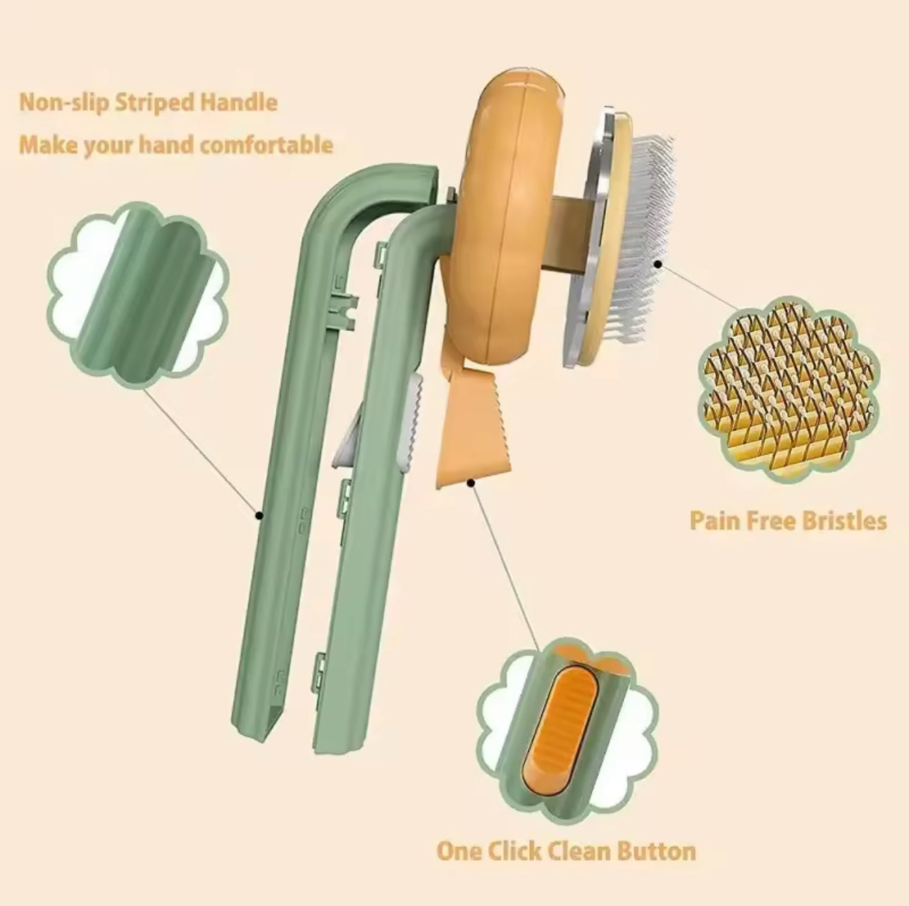 Brosse de Toilettage Auto-nettoyante – Pour Chat, Chiot, Lapin et Petits Animaux