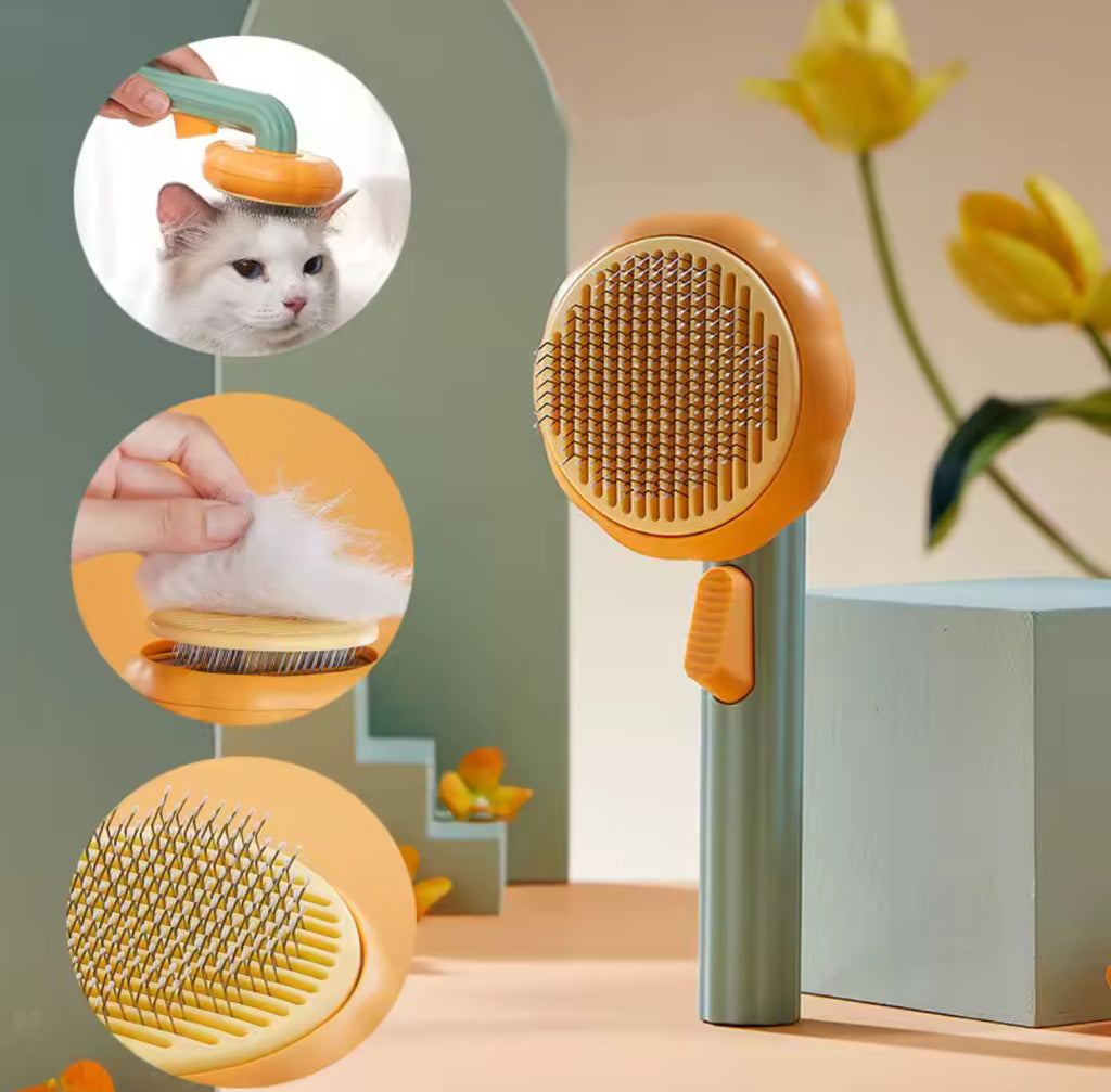 Brosse de Toilettage Auto-nettoyante – Pour Chat, Chiot, Lapin et Petits Animaux